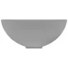vidaXL Lavabo de luxe Rond Mat Gris clair 32,5x14 cm Voir les images du produit 4