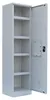 An open gray metal cabinet with shelves. Produktbild-Vorschau