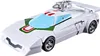 A white toy car with green and red accents, on a white background. Náhled obrázku produktu