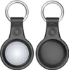Two black AirTag holders with silver keyrings are shown against a white background. Produktbild-Vorschau