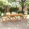 Klappbare Gartenstühle 4 Stk. Cremeweiß Stoff Produktbild-Vorschau 2