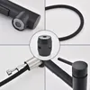 A collage of close-up shots of a black kitchen faucet, highlighting its different parts and features. Produktbild-Vorschau
