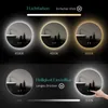 Demonstration of different light colors and brightness settings for a LED bathroom mirror. Produktbild-Vorschau