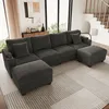 Merax U-förmiges Ecksofa 6-Sitzer, Soffa mit Produktbild-Vorschau 3