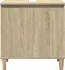 A front view of a wooden washbasin cabinet with four legs. Anteprima dell’immagine prodotto
