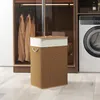 HOMCOM Bamboo wasmand met deksel, 72 liter, wasverzamelaar Productafbeelding-voorbeeld 2