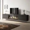 A modern living room with a wall-mounted TV cabinet featuring an electric fireplace. Anteprima dell’immagine prodotto