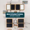 A top-down view of two modular electric grills arranged in a split image, with text overlay. Produktbild-Vorschau