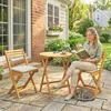 Outsunny Balkonset, 3-delig, houten, inklapbaar, tuinset Productafbeelding-voorbeeld 2