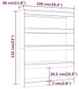 vidaXL Bücherregal/Raumteiler Grau Sonoma 100x30x135 cm Produktbild-Vorschau 8