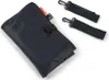 A black quilted changing bag with two black straps with carabiner clips. Produktbild-Vorschau