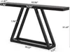 A diagram showing the dimensions of a black console table. Produktbild-Vorschau