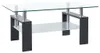 vidaXL Couchtisch Grau Transparent 95x55x40 cm Hartglas Produktbild-Vorschau 7