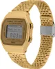 A gold-colored Casio digital watch with a metal band is shown against a white background. Produktbild-Vorschau