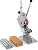 A manual sausage clipping machine with a base, lever, and a supply of clips and a box. Náhled obrázku produktu