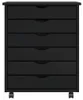 vidaXL Armadio a rotelle con cassetti MOSS Nero in legno di Anteprima dell’immagine prodotto 2