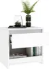 A white nightstand with an open drawer, displaying books and decorative items on a white background. Produktbild-Vorschau