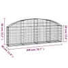 vidaXL Gabione mit Hochbogen 200x30x60/80 cm Verzinktes Produktbild-Vorschau 5