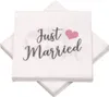 Servietten Hochzeit Just Married - taupe / rosa (20 Stück) Produktbild-Vorschau 1