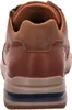 The back view of a brown leather men's shoe with a layered sole. Produktbild-Vorschau