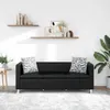 Sofa 3-Sitzer Kunstleder Schwarz Produktbild-Vorschau 2