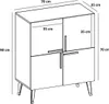 A line drawing of a white cabinet with dimensions indicated. Produktbild-Vorschau
