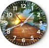 Wanduhr - Rund - Glasuhr - Brücke See - 30x30cm - Produktbild-Vorschau 1