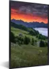 MuchoWow® Gerahmtes Poster Gras - Berge - Abend 60x90 cm - Produktbild-Vorschau 1