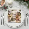 Servietten Papier 33x33cm Weihnachtsdorf 20 Stück Braun / Produktbild-Vorschau 5