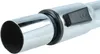Close-up of a metal vacuum cleaner extension tube with a black plastic connector and a button with arrows. Produktbild-Vorschau