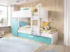 Etagenbett mit Kasten und - 3 x 90 x 190 cm - Weiß, natur Produktbild-Vorschau 13