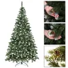 A collage showing a Christmas tree and close-ups of its branches with pinecones and artificial snow. Produktbild-Vorschau