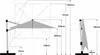 Diagram showing the dimensions of a cantilever umbrella. Produktbild-Vorschau