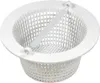 A white plastic skimmer basket with a grid pattern. Produktbild-Vorschau