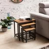 FineBuy 3er Set Design Beistelltisch Sheesham Satztisch Produktbild-Vorschau 1