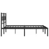 A black metal bed frame seen from the side against a white background. Podgląd zdjęcia produktu