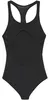 A black one-piece swimsuit shown from the back. Produktbild-Vorschau