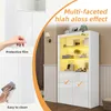 MODFU Vitrine en verre blanche avec LED, meuble haut Voir les images du produit 7