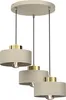 Lampe suspendue ronde beige 3 abat-jours avec éléments Voir les images du produit 1