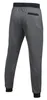 The back view of a pair of gray jogger pants with a black waistband and cuffs. Produktbild-Vorschau