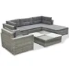 vidaXL 6-tlg. Garten-Lounge-Set mit Auflagen Poly Rattan Produktbild-Vorschau 2