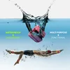 A swimmer is shown underwater with weights on their wrists and ankles, while a pair of pink weights are shown splashing into the water above. Podgląd zdjęcia produktu