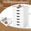 COSTWAY mobile con 7 cassetti e ruote, schedario mobile Anteprima dell’immagine prodotto 3