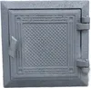 A close-up, front-facing view of a gray cast iron door, likely for a stove or chimney. Produktbild-Vorschau