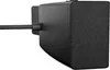 A close-up side view of a black soundbar with a cable attached. Produktbild-Vorschau