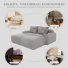 Modulares Cordsofa - 2-Sitzer mit 2 Hockern, Khaki-Hellgrau Produktbild-Vorschau 8