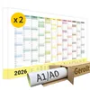 XXL Jahreskalender Wandkalender 2026 | DIN A0 | 2 Stück | Produktbild-Vorschau 1