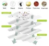 Diagram illustrating the multi-layer filtration system of a vacuum cleaner bag, showing different types of particles being trapped. Produktbild-Vorschau