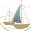tableau mural 3D "Regatta" en métal doré, 2 voiliers dans Voir les images du produit 4