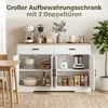 HOMCOM Sideboard Küchenschrank mit 4 Türen und 2 Produktbild-Vorschau 4